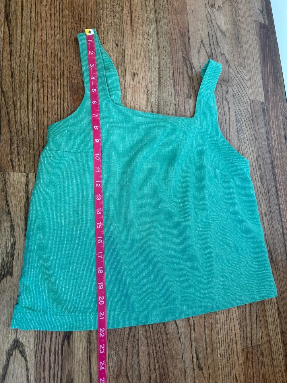 a new day Green Square-Neck Linen Tank - Picture 8 of 9
